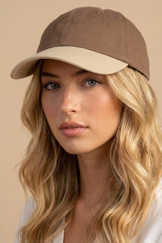 Two Tone Solid Baseball Cap