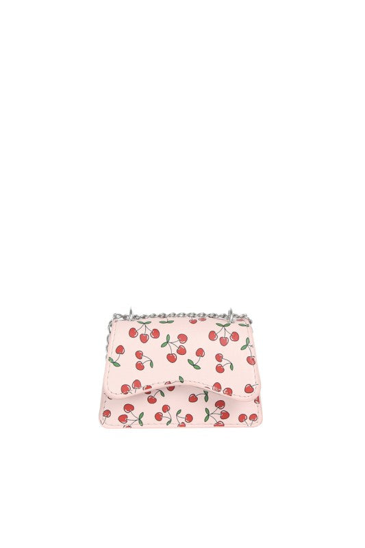 Cherry Print Chain Crossbody Flap Bag