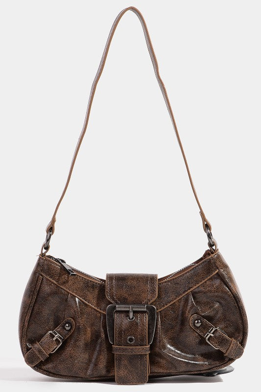 Triple Belt Leather Hand Bag