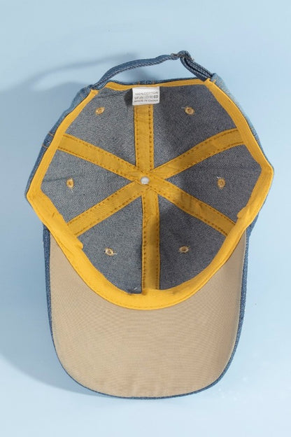Texas Star Rhinestone Patch Baseball Cap With Crystal Brim