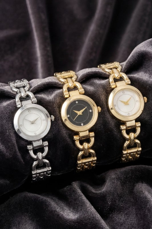 Dark Dial CZ Panther Chain Bracelet Watch Set (3-Pack)
