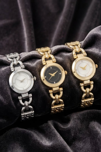 Dark Dial CZ Panther Chain Bracelet Watch Set (3-Pack)