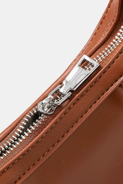 Faux Leather Round Multi Panel Hand Bag