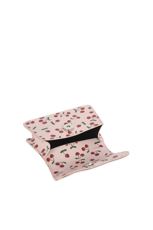 Cherry Print Chain Crossbody Flap Bag