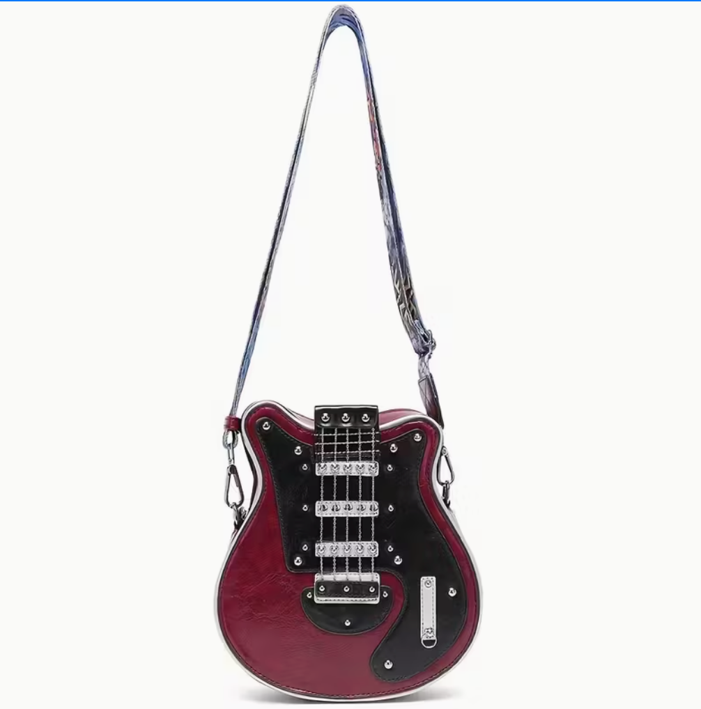 Distinctive Creative Y2K Hot American Style Guitar Shaped shoulder Bag